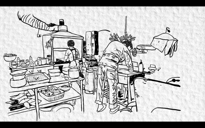 《食遇》以阿琴的店為主要發想來源，創作出一系列關於吃的畫面想像